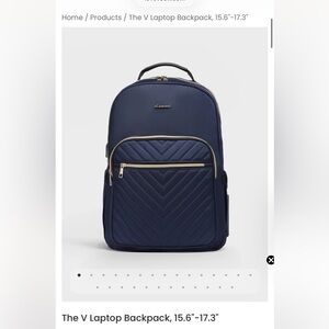 Lavie Elegant Navy Quilted Laptop Bag for Women